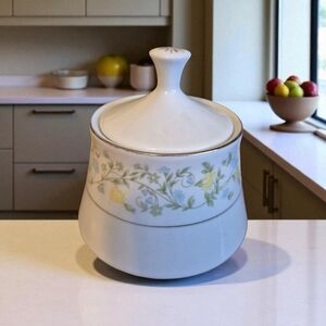 Vintage Crown Ming China Floral Sugar Dish With Lid